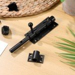 Door Window Bolt Latch Heavy Duty Sliding Gate Latch Bolt 304 Stainless Steel Slide Door Lock Buckle for Internal Door Shed Bathroom Toilet Shed(160mm Black)