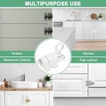 M METERXITY 2-Pack Self-Closing Latch Aluminum Alloy Automatic Window Sliding Latches with Screws Pull Ring Spring Load Door Lock for Door/Window/Toilet/Fence/Drawer [White]