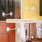 ECO-FUSED 5-inch Heavy Duty Hook and Eye Latch - 1x Barn Door Lock (White), 4X Mounting Screws - Powder Coated Stainless Steel Hooks for Door, Windows, Sheds, Fences, Gates, Closets, Cabinets