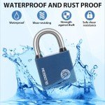 2pcs 38 MM Padlocks with Keys Heavy Duty Blue Locker Iron Padlock with 3 Keys Waterproof and Rust-Proof Outdoor Safety Lock for Doors Cabinets Shed Warehouse Garage Office Fence Garden