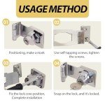 Keyed Hasp Lock 90 Degrees Right Angle Lock Hasp Twist Knob Keyed Locking Hasp Shed Locks Safety Door Clasp Door Bolt Heavy Duty Latch Buckle Small Hasp with Padlock Key and Screw for Cupboard(3 Inch)