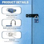 2pcs 38 MM Padlocks with Keys Heavy Duty Blue Locker Iron Padlock with 3 Keys Waterproof and Rust-Proof Outdoor Safety Lock for Doors Cabinets Shed Warehouse Garage Office Fence Garden