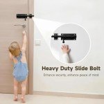 Door Window Bolt Latch Heavy Duty Sliding Gate Latch Bolt 304 Stainless Steel Slide Door Lock Buckle for Internal Door Shed Bathroom Toilet Shed(160mm Black)