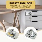 Keyed Hasp Lock 90 Degrees Right Angle Lock Hasp Twist Knob Keyed Locking Hasp Shed Locks Safety Door Clasp Door Bolt Heavy Duty Latch Buckle Small Hasp with Padlock Key and Screw for Cupboard(3 Inch)