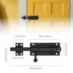 Door Window Bolt Latch Heavy Duty Sliding Gate Latch Bolt 304 Stainless Steel Slide Door Lock Buckle for Internal Door Shed Bathroom Toilet Shed(160mm Black)