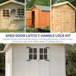 Gnellkoor 5½" Stem Shed Door Latch T-Handle Lock Kit with 4 Keys,Storage Barn Shed Door Hardware Lock Set