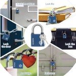 2pcs 38 MM Padlocks with Keys Heavy Duty Blue Locker Iron Padlock with 3 Keys Waterproof and Rust-Proof Outdoor Safety Lock for Doors Cabinets Shed Warehouse Garage Office Fence Garden