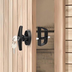 Gnellkoor 5½" Stem Shed Door Latch T-Handle Lock Kit with 4 Keys,Storage Barn Shed Door Hardware Lock Set