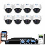 GW Security 8 Channel 4K NVR 8MP AI Human Detection Starlight Color Night Vision Security Camera System with 6 UHD 4K 2160P PoE Microphone Outdoor/Indoor Weatherproof