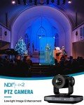 FoMaKo 4K NDI Camera 60FPS 20X Optical Zoom, AI Auto-Tracking NDI PTZ Camera, USB3.0 3G-SDI HDMI 4K PTZ Camera for Church Worship Education Conference Events, 4K HDR Camera (K820N NDI Camera Black)