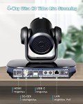 FoMaKo 4K NDI Camera 60FPS 20X Optical Zoom, AI Auto-Tracking NDI PTZ Camera, USB3.0 3G-SDI HDMI 4K PTZ Camera for Church Worship Education Conference Events, 4K HDR Camera (K820N NDI Camera Black)