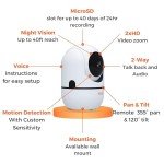 MOBI MobiCam HDX Smart HD Wi-Fi Pan and Tilt Home Monitoring Camera 2 Pack - Home Monitoring System with Two Way Audio - Live Streaming - Instant Alerts