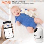 MOBI MobiCam HDX Smart HD Wi-Fi Pan and Tilt Home Monitoring Camera 2 Pack - Home Monitoring System with Two Way Audio - Live Streaming - Instant Alerts