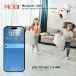 MOBI MobiCam HDX Smart HD Wi-Fi Pan and Tilt Home Monitoring Camera 2 Pack - Home Monitoring System with Two Way Audio - Live Streaming - Instant Alerts