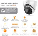 Dahua Starlight 4MP PoE IP Camera, Dome/Turret Secrutiy Camera with IVS,2.8mm Lens 164ft IR Night Vision, Built-in Mic, AI Human Vehicle Detection, IP67, DMSS/SmartPss Lite