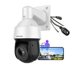 VIKYLIN Outdoor 8MP PTZ POE+Starlight IP Camera 25x Optical Zoom,4K@30fps Auto Tracking,5mm-125 mm Lens High Speed Dome(240°/s), AI Face/Human/Vehicle Detection, Perimeter Protection, 328ft IR Outdoor