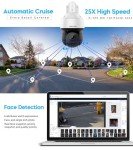 VIKYLIN Outdoor 8MP PTZ POE+Starlight IP Camera 25x Optical Zoom,4K@30fps Auto Tracking,5mm-125 mm Lens High Speed Dome(240°/s), AI Face/Human/Vehicle Detection, Perimeter Protection, 328ft IR Outdoor