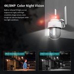 N_EYE Outdoor 5G WiFi Security Cameras,8MP/4K 360 Degree Dome Surveillance Cameras,5X Zoom, 2-Way Audio Security PTZ Camera, IP66 Waterproof Outdoor Camera,Cloud Storage/Support SD Card