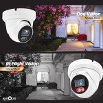 Marquis Compatible for Hikvision 4MP PoE IP Turret Dome Camera with Microphone/Audio, IP Security Camera Outdoor Rated, 98ft IR Night Vision, Waterproof IP66, 108° Wide Angle 2.8mm Lens