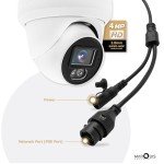 Marquis Compatible for Hikvision 4MP PoE IP Turret Dome Camera with Microphone/Audio, IP Security Camera Outdoor Rated, 98ft IR Night Vision, Waterproof IP66, 108° Wide Angle 2.8mm Lens
