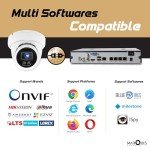 Marquis Compatible for Hikvision 4MP PoE IP Turret Dome Camera with Microphone/Audio, IP Security Camera Outdoor Rated, 98ft IR Night Vision, Waterproof IP66, 108° Wide Angle 2.8mm Lens