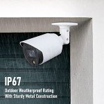 R-Tech 4K(8MP) TVI Bullet Outdoor Security Camera with HD Night Color Vision, Analog Camera, IP67 Outdoor Weatherproof, 4-in-1 AHD/CVBS/CVI/TVI– 2.8mm Fixed Lens – White