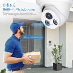 HITOSINO 5MP Wired PoE IP Camera Outdoor, Human/Vehicle Detection, 0.004Lux Low Illumination,164ft EXIR Distance, 1/2.8'' CMOS, 2.8mm Lens for 110° Wide Angle, Built-in Mic, IP67 Waterproof