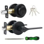 Front Door Handle and deadbolt Set,Entry Door Lever with Single Cylinder Deadbolt Lock Set, Heavy Duty Door Handle with Dead Bolt Locks for Exterior Doors(Matte Black,1pack)