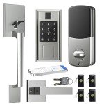 YYTDZSW Smart Front Door Lock Set, Keyless Entry Door Lock Deadbolt with Front Door Handle Set, Touchscreen Keypad Fingerprint Smart Door Lock, Bluetooth App Control, Satin Nickel