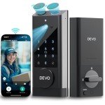 Devo G1 Video Smart Lock, 3-in-1 Camera+Doorbell+Fingerprint Keyless Entry Door Lock, Wi-Fi Smart Deadbolt Lock for Front Door, App Remote Control, Human Detection, IP65 Waterproof, BHMA Grade 3