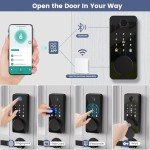 biquole Smart Lock, Fingerprint Deadbolt Door Lock,7-in-1 Keyless Entry Door Lock with App Control,Electronic Touchscreen Keypad,Biometric Door Locks for Front Door