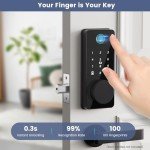 biquole Smart Lock, Fingerprint Deadbolt Door Lock,7-in-1 Keyless Entry Door Lock with App Control,Electronic Touchscreen Keypad,Biometric Door Locks for Front Door