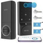 Devo G3 Smart Lock, Fingerprint Keyless Entry Door Lock with Doorbell, Front Door Smart Lock Electronic Deadbolt with App Control, Easy Install No Hub, IP54 Waterproof, Auto-Lock Black
