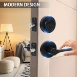 Front Door Handle and deadbolt Set,Entry Door Lever with Single Cylinder Deadbolt Lock Set, Heavy Duty Door Handle with Dead Bolt Locks for Exterior Doors(Matte Black,1pack)