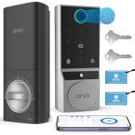 Devo G3 Smart Lock, Fingerprint Keyless Entry Door Lock with Doorbell, Front Door Smart Lock Electronic Deadbolt with App Control, Easy Install No Hub, IP54 Waterproof, Auto-Lock Silver