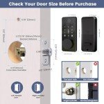 biquole Smart Lock, Fingerprint Deadbolt Door Lock,7-in-1 Keyless Entry Door Lock with App Control,Electronic Touchscreen Keypad,Biometric Door Locks for Front Door