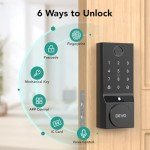 Devo G3 Smart Lock, Fingerprint Keyless Entry Door Lock with Doorbell, Front Door Smart Lock Electronic Deadbolt with App Control, Easy Install No Hub, IP54 Waterproof, Auto-Lock Black