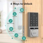 Devo G3 Smart Lock, Fingerprint Keyless Entry Door Lock with Doorbell, Front Door Smart Lock Electronic Deadbolt with App Control, Easy Install No Hub, IP54 Waterproof, Auto-Lock Silver