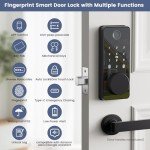 biquole Smart Lock, Fingerprint Deadbolt Door Lock,7-in-1 Keyless Entry Door Lock with App Control,Electronic Touchscreen Keypad,Biometric Door Locks for Front Door