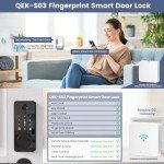biquole Smart Lock, Fingerprint Deadbolt Door Lock,7-in-1 Keyless Entry Door Lock with App Control,Electronic Touchscreen Keypad,Biometric Door Locks for Front Door