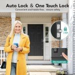 Devo G3 Smart Lock, Fingerprint Keyless Entry Door Lock with Doorbell, Front Door Smart Lock Electronic Deadbolt with App Control, Easy Install No Hub, IP54 Waterproof, Auto-Lock Black