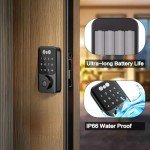 Jacchozhi 3D Face Recognition Smart Lock,Face ID Digital Door Lock,Electronic Bluetooth Keypad Keyless Entry Smart Deadbolt for Front Door, App Control, Temporary Passcode, Auto Lock, IP54 Waterproof