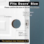 6pcs Door Knob with Lock & 3 Keys, 60/70mm Adjustable Latch Exterior Door Deadbolt Lock Set, Silver Door Knobs Interior Locks for Bedrooms Bathroom, Entry Door Locksets with Deadbolt