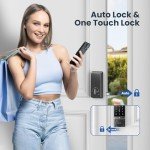 Devo G5 Smart Door Lock, Keyless Entry Door Lock with Doorbell, Built-in WiFi Deadbolt Lock for Front Door,No Hub, App Remote Control, Auto-Lock, IP54 Waterproof, BHMA Grade 3