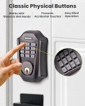 MENDOCK UF01 GreenShield Touch-Control Keyless Entry Door Lock with Smartphone Control, Fits Standard Door Thickness (1-3/8′′ and 2-1/5′′), Weatherproof, Guest Activity, App Controll (Venetian Bronze)