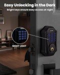 MENDOCK UF01 GreenShield Touch-Control Keyless Entry Door Lock with Smartphone Control, Fits Standard Door Thickness (1-3/8′′ and 2-1/5′′), Weatherproof, Guest Activity, App Controll (Venetian Bronze)