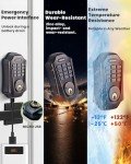 MENDOCK UF01 GreenShield Touch-Control Keyless Entry Door Lock with Smartphone Control, Fits Standard Door Thickness (1-3/8′′ and 2-1/5′′), Weatherproof, Guest Activity, App Controll (Venetian Bronze)
