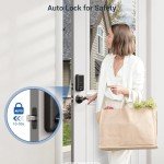 Fingerprint Smart Locks for Front Door with 2 Lever Handle Set, App Control, Keyless Entry, Electronic Digital Keypad Deadbolt, Auto Lock, Waterproof, Easy to Install