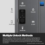 YoLink Smart Deadbolt Lock with Fingerprint, Keypad, IC Card, YoLink Fob and YoLink App Control – LoRa Long Range, Alexa, Goolge, IFTTT and Home Assistant – YoLink Hub Required