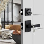 Haidms 3 Packs Black Exterior Door Lock Set with Deadbolt, Matte Black Front Door Handle and Deadbolt Set, Keyed Alike Entry Door Locksets with Deadbolt, Heavy Duty Zinc-alloyed Front Door Lock Set